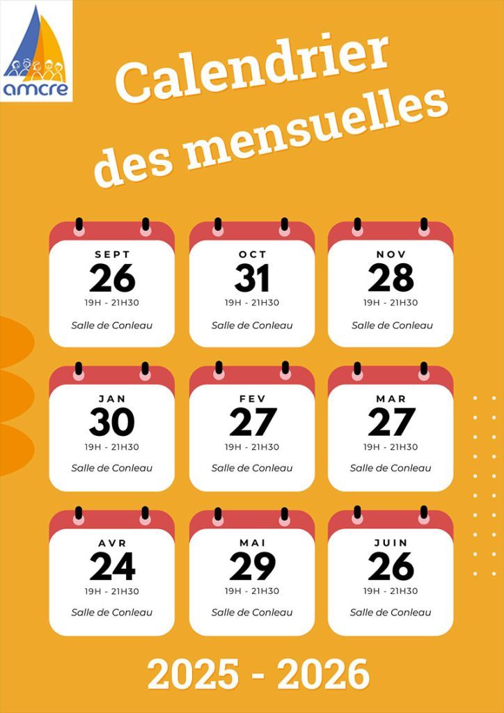 2025-2026 Calendrier des salles mensuelles